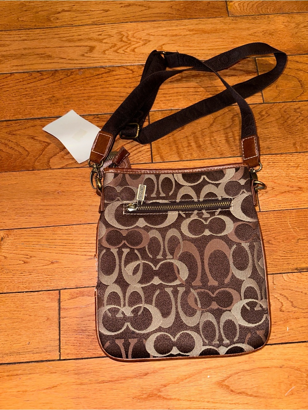 Coach Brown Signature Messenger Crossbody with Leather Trim - Picture 3 of 6